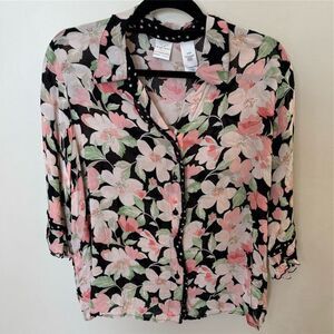 Emma James Floral Button-Up Blouse Size 20W Petite